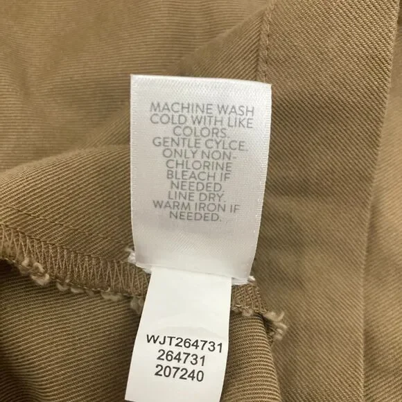 J. Jill Hooded Anorak Jacket XL Olive Green Utility Coat Cinched Cotton Lyocell - Picture 15 of 16